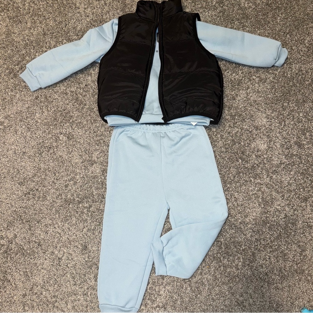Kids Blue and Black Tracksuit Set